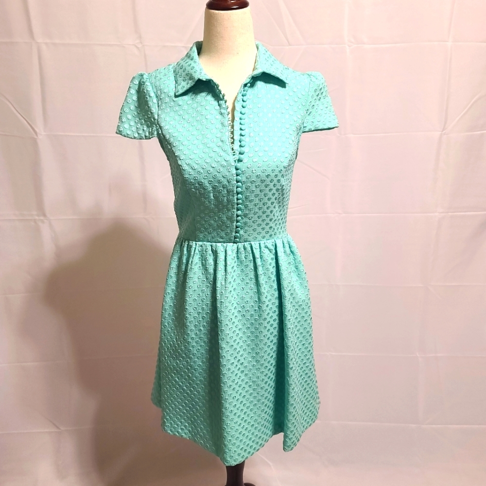 Kensie mint green Retro dress with cap sleeves size small